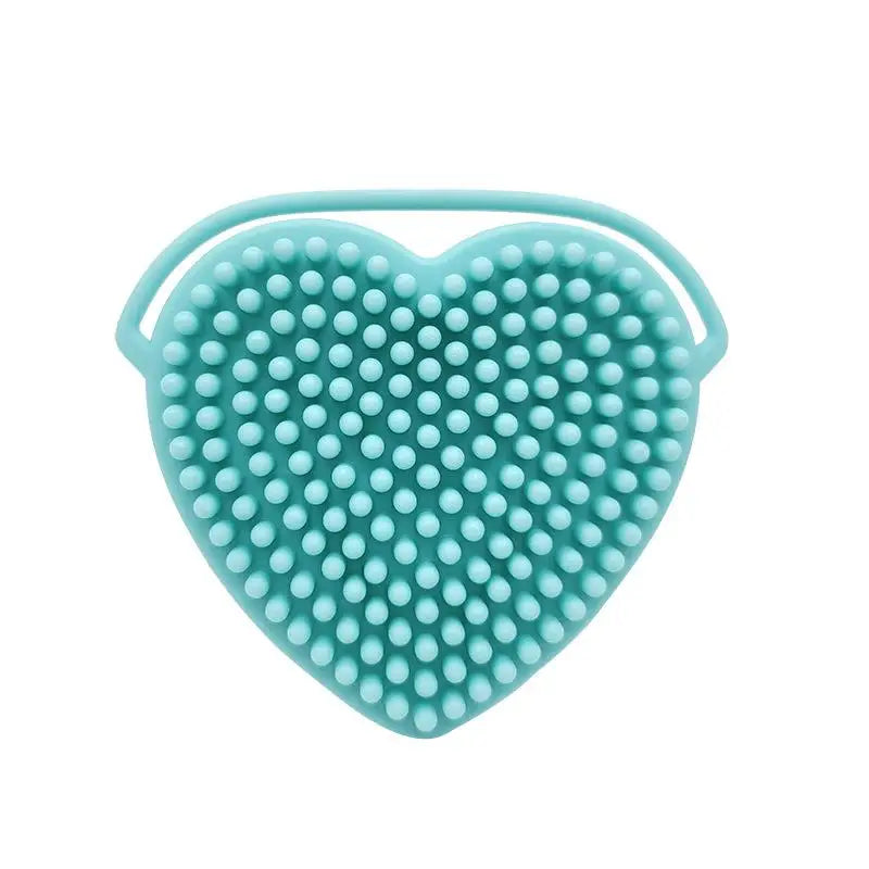 〔San〕Heart Shaped Silicone Facial Brush Double-sided Scrabber Hanging Brush  Cleansing Brush Portable Exfoliating Beauty Brush