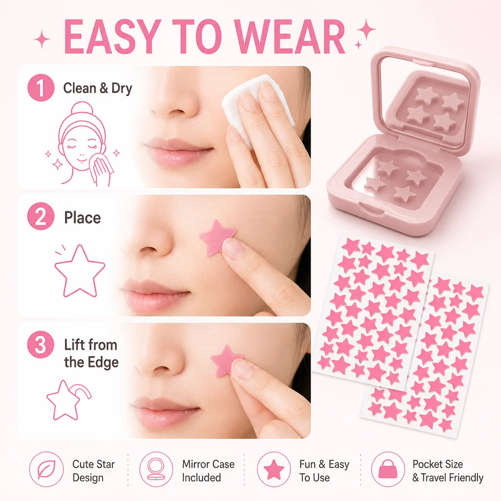 140 pieces/mirror style acne patches, suitable for acne and pimple patches, deep cleaning, high-quality patches, gentle
