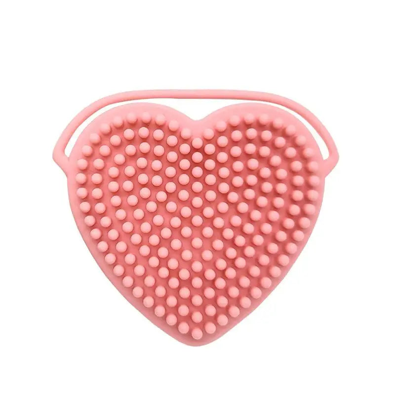 〔San〕Heart Shaped Silicone Facial Brush Double-sided Scrabber Hanging Brush  Cleansing Brush Portable Exfoliating Beauty Brush
