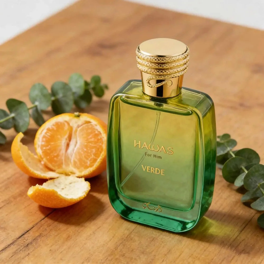 Rasasi Hawas Verde - Citrus, Fresh Spicy, Conifer, Eau De Parfum 3.4 oz for Men Long Lasting Spray