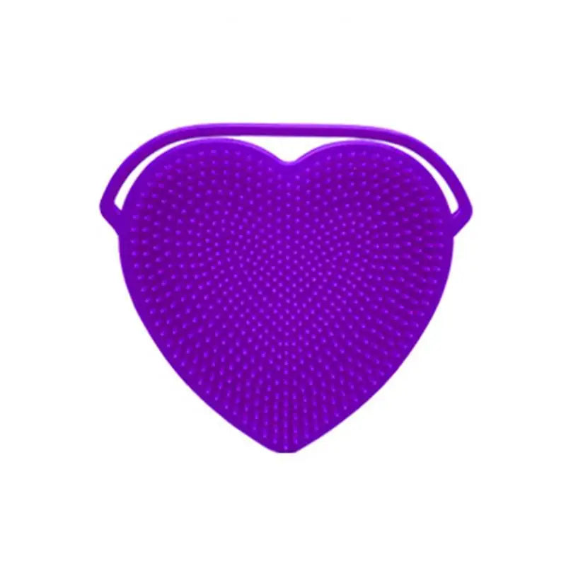 〔San〕Heart Shaped Silicone Facial Brush Double-sided Scrabber Hanging Brush  Cleansing Brush Portable Exfoliating Beauty Brush