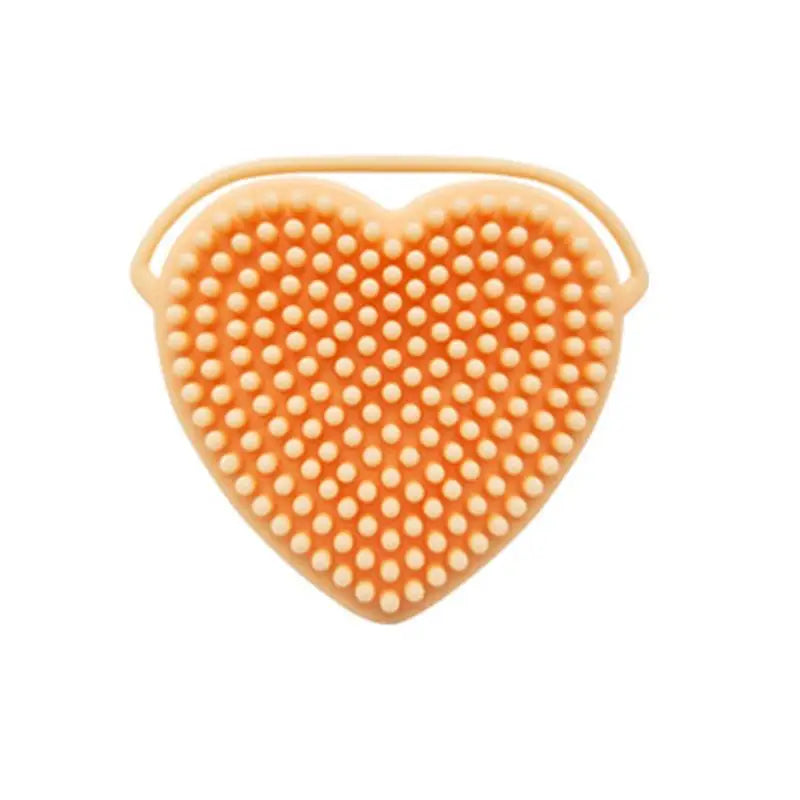 〔San〕Heart Shaped Silicone Facial Brush Double-sided Scrabber Hanging Brush  Cleansing Brush Portable Exfoliating Beauty Brush