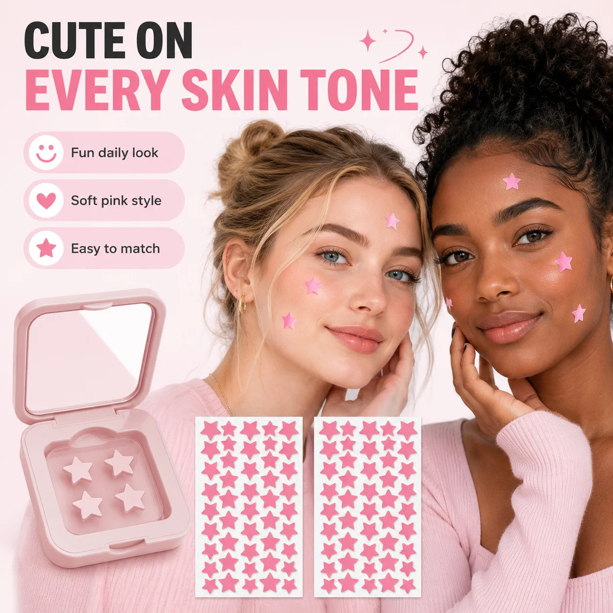 140 pieces/mirror style acne patches, suitable for acne and pimple patches, deep cleaning, high-quality patches, gentle