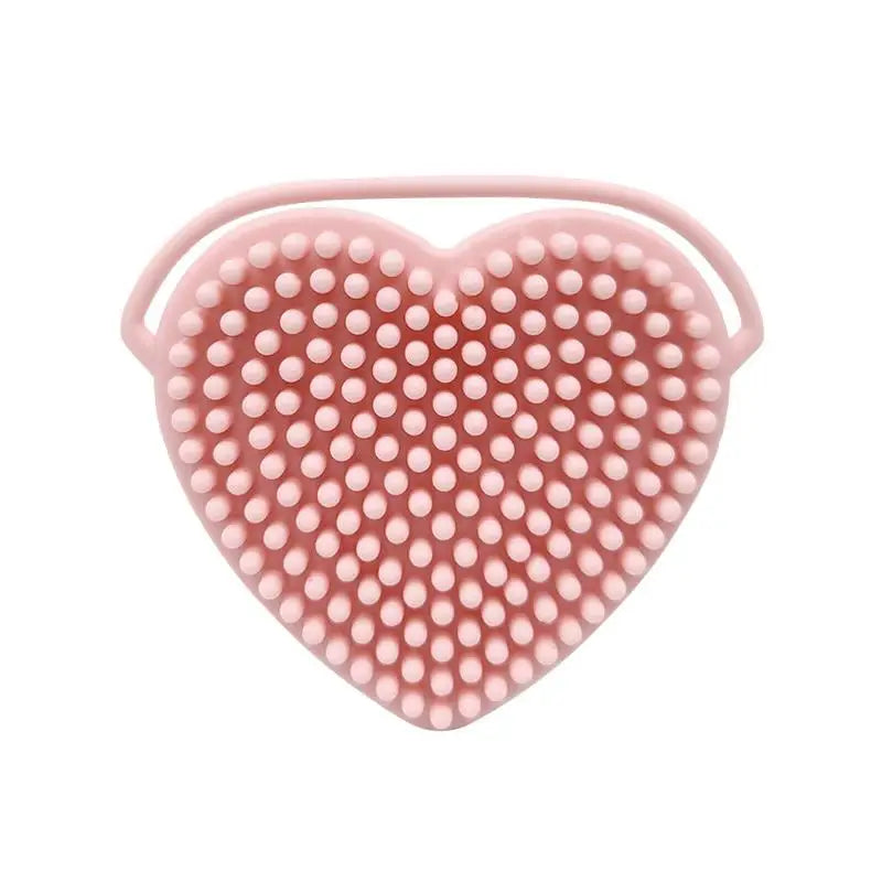 〔San〕Heart Shaped Silicone Facial Brush Double-sided Scrabber Hanging Brush  Cleansing Brush Portable Exfoliating Beauty Brush