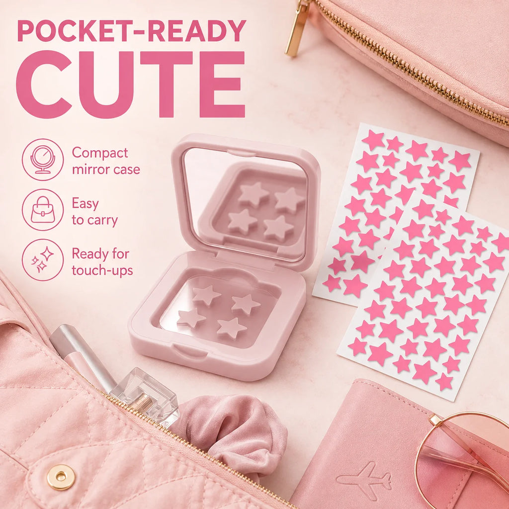 140 pieces/mirror style acne patches, suitable for acne and pimple patches, deep cleaning, high-quality patches, gentle